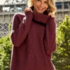 Wine Roll Neck Super Soft Knitted Jumper -Winter Fashion Shop 04 s20ow009nl s21tk375nl a20bd002be 024 burgundy rt