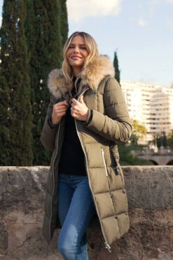 Khaki Faux Fur Trim Luxe Longline Padded Coat -Winter Fashion Shop 04dcf3ad184ee9f0f57df5d3b714133df186de61