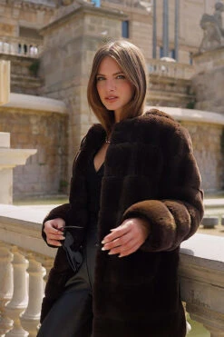 Dark Brown Faux Fur Coat -Winter Fashion Shop 13bcf429241135b94ccbed1d2c2071ebae6dd38c