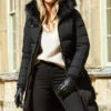 Black Faux Fur Trim Luxe Longline Padded Coat -Winter Fashion Shop 2020 08 31 aynhoe park sosandar49681