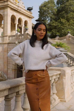 Natural Button Shoulder Detail Jumper -Winter Fashion Shop 249d2dfd9052a1cb77a01b8655c2ea8ca4d5cfaf