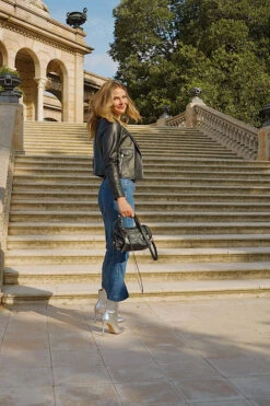 Black Leather Collarless Biker Jacket -Winter Fashion Shop 2be5cf74a8907538567441e48c993cf2f5634527