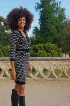 Black Geometric Print Gold Button Detail Knitted Dress 13 Black Geometric Print Gold Button Detail Knitted Dress -Winter Fashion Shop 343fcf1119b435efb6b4b0e0b70d2bbe958beb0d