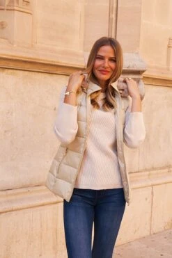 Stone Faux Fur Trim Padded Gilet With Zip Pockets -Winter Fashion Shop 3958248aa6380a0778148e36da99bb84b6ff5951