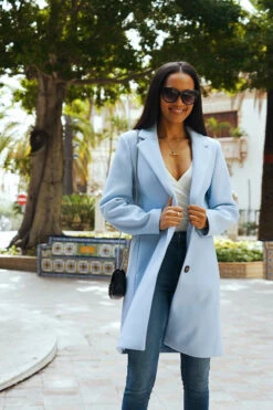 Powder Blue Single Breasted Coat -Winter Fashion Shop 4ef0af8faa3480d8d7a8f0b1ba6d015c3362eaee