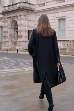 Black Double Breasted Longline Wool Coat -Winter Fashion Shop 4f5d31804c68d0d0ab02cd31679ea9e1b3581a7a