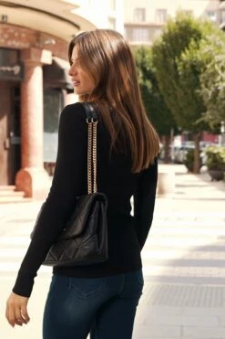 Black Cut Out Knitted Top -Winter Fashion Shop 506df703079fefb3fcb0232ee6d6132536f6f97e