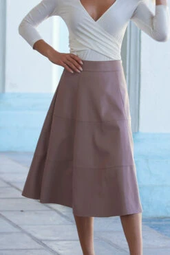 Pale Pink Leather Look Panelled A-Line Midi Skirt -Winter Fashion Shop 6eba3dc2caa3f77eb4bc0401a9eb5125eeb02f10