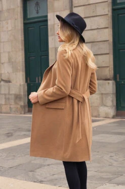 Camel Belted Wool Mix Coat With Pockets -Winter Fashion Shop 775b52c0e507eb3b86a6ddd214b0d87242fa4fa0
