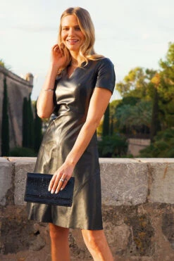 Black Leather Panelled Fit & Flare Dress 13 Black Leather Panelled Fit & Flare Dress -Winter Fashion Shop 900afbf8a2bcce55102d274917f120691630550f