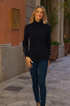 Navy Blue Cuff Detail Rollneck Jumper 13 Navy Blue Cuff Detail Rollneck Jumper -Winter Fashion Shop 9788e758ef0808fbcf652e5031440b294ca6798e