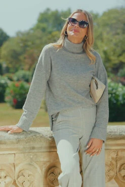 Grey Marl Folded Cuff Jumper -Winter Fashion Shop 9b1b21e4001cb480ad52ad370901019a5d2be0ed