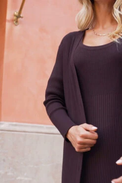 Chocolate Brown Longline Button Front Cardigan -Winter Fashion Shop aa55e1e44f171fcb68fb933f979b39531681a8d3