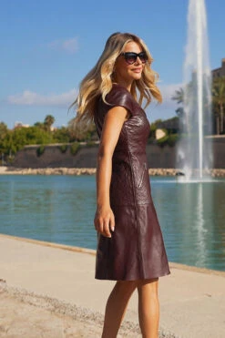 Burgundy Leather Quilt Detail Zip Front Fit & Flare Dress 15 Burgundy Leather Quilt Detail Zip Front Fit & Flare Dress -Winter Fashion Shop b8622271bc243d26d25ae8a526ce7cf7013e6b70
