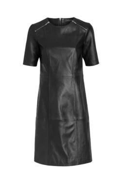 Black Leather Zip Detail Shift Dress 12 Black Leather Zip Detail Shift Dress -Winter Fashion Shop blackleatherdress