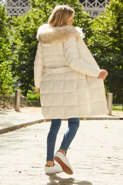 Cream Faux Fur Trim Luxe Longline Padded Coat -Winter Fashion Shop web 04 s20ow009nl s21tk375nl a20bd002be 122