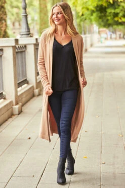 Camel Longline Belted Cardigan With Pockets 7 Camel Longline Belted Cardigan With Pockets -Winter Fashion Shop web 109 aw20tk065 039 1