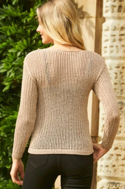 Rose Gold Metallic Open Knit Jumper 10 Rose Gold Metallic Open Knit Jumper -Winter Fashion Shop web 34 s21tk106mc 084