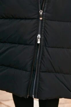 Black Longline Padded Coat With Removable Hood -Winter Fashion Shop web 60 a21ow011 128