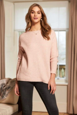 Blush Pink Super Soft Chevron Detail Jumper 11 Blush Pink Super Soft Chevron Detail Jumper -Winter Fashion Shop web s24 s21tk105pk 018