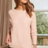 Blush Pink Super Soft Chevron Detail Jumper -Winter Fashion Shop web s24 s21tk105pk 021