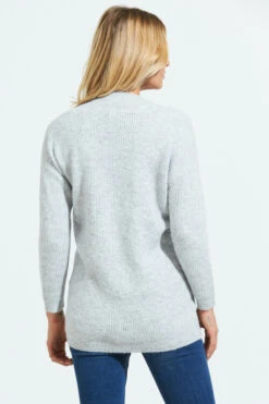 Grey Super Soft V Neck Ribbed Jumper -Winter Fashion Shop web shot 23 s21tk302gy002m 059