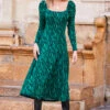 Green Animal Print Square Neck Jersey Midi Dress -Winter Fashion Shop web 03 s1dj106gran01 085