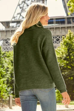 Khaki Green Roll Neck Super Soft Knitted Jumper -Winter Fashion Shop web 04 s20ow009nl s21tk375nl a20bd002be 058 green rt