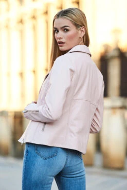 Soft Pink Leather Biker Jacket -Winter Fashion Shop web 115 s21tj211we0001 sa17or01pk0020 135