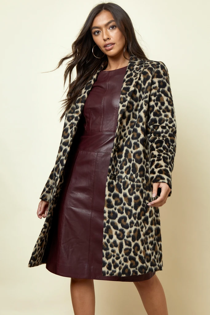 Burgundy Leather Panelled Shift Dress 8 Burgundy Leather Panelled Shift Dress - Image 6