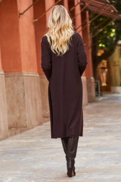 Chocolate Brown Longline Button Front Cardigan -Winter Fashion Shop web 14 a21dk501 a21tk500 a21fw045pt 180 1
