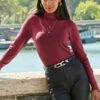 Wine Roll Neck Gold Zip Detail Jumper -Winter Fashion Shop web 17 a20tk008rd0011 166 rc