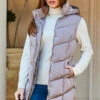 Taupe Padded Gilet With Pockets -Winter Fashion Shop web 18 s23ow050bn0003 092