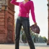 Magenta Faux Wrap Jumper With Diamante Button 1 Magenta Faux Wrap Jumper With Diamante Button -Winter Fashion Shop web 2307 108 a23tk122pk0015 108 055
