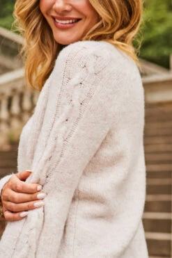 Natural Super Soft Cable Sleeve Detail Jumper -Winter Fashion Shop web 2307 34 a21bd004bn0024 a23tk203nl0003 34 234 rt