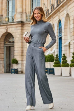 Grey Roll Neck Zip Detail Jumper 9 Grey Roll Neck Zip Detail Jumper -Winter Fashion Shop web 2308 108 a23bw039gy0001 a20tk008gy0005 108 007 rt 1