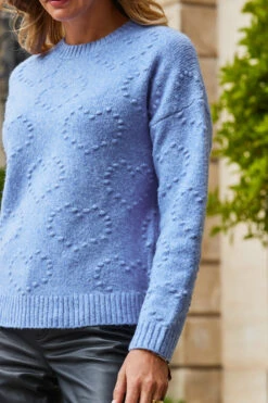 Soft Blue Heart Detail Knit Jumper 12 Soft Blue Heart Detail Knit Jumper -Winter Fashion Shop web 2308 45 s22tk613be0010 45 251 rt