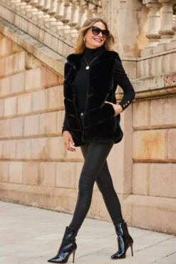 Black Gathered Sleeve Button Detail Jumper -Winter Fashion Shop web 2309 11 a23ow020bk0001 a19tk090bk0001 s21bd014bk0001 11 028 4