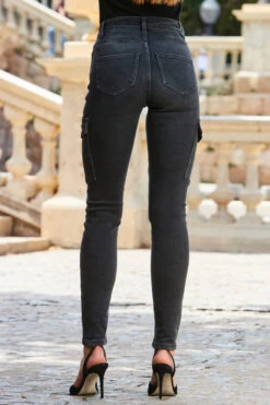 Charcoal Grey Skinny Cargo Jeans With Pocket Detail 13 Charcoal Grey Skinny Cargo Jeans With Pocket Detail -Winter Fashion Shop web 2309 136 a23op001bk0001 a23bd021gy0016 136 197