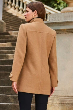 Camel Coat With Gold Button Detail -Winter Fashion Shop web 2309 140 a23ow002bn0002 140 176