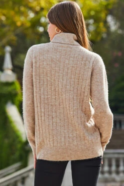 Camel Rib Knit Super Cosy Jumper -Winter Fashion Shop web 2309 143 a23ow008bn0003 s23tk603nl0008 143 128