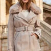 Natural Wool Mix Coat With Faux Fur Collar -Winter Fashion Shop web 2309 146 a20ow020nl0003 146 188