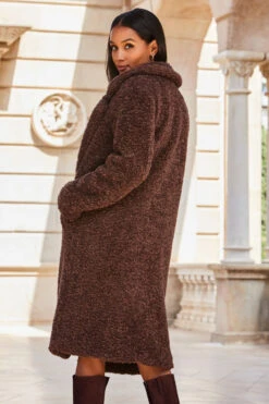 Mocha Super Cosy Borg Coat -Winter Fashion Shop web 2309 163 s23tk655pt0004 s23sl005pt0004 163 207 rt
