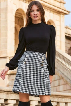 Black & White Dogtooth Two Part Dress 10 Black & White Dogtooth Two Part Dress -Winter Fashion Shop web 2309 166 a23dj062bkwe01 166 100