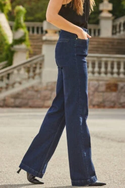 Dark Indigo Wide Leg Pintuck Jeans -Winter Fashion Shop web 2309 18 a23tk211oe0008 a22bl004bk0001 18 207
