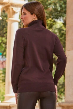 Chocolate Brown Roll Neck Cuff Detail Jumper 9 Chocolate Brown Roll Neck Cuff Detail Jumper -Winter Fashion Shop web 2309 92 a23ow023nl0001 92 543