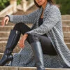 Black & White Herringbone Knit Longline Cardigan With Scarf 2 Black & White Herringbone Knit Longline Cardigan With Scarf -Winter Fashion Shop web 2309 93 a23tk123bkwe01 93 413 2