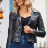 Black Faux Leather Biker Jacket -Winter Fashion Shop web 2310 01 a23sd004in0007 s22op002bk0001 01 229 1