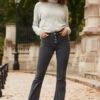 Charcoal Grey Button Front Kick Flare Jeans -Winter Fashion Shop web 2310 25 a22bd024gy0016 a23tk107gy004m 25 025