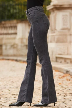 Charcoal Grey Button Front Kick Flare Jeans 10 Charcoal Grey Button Front Kick Flare Jeans -Winter Fashion Shop web 2310 25 a22bd024gy0016 a23tk107gy004m 25 130